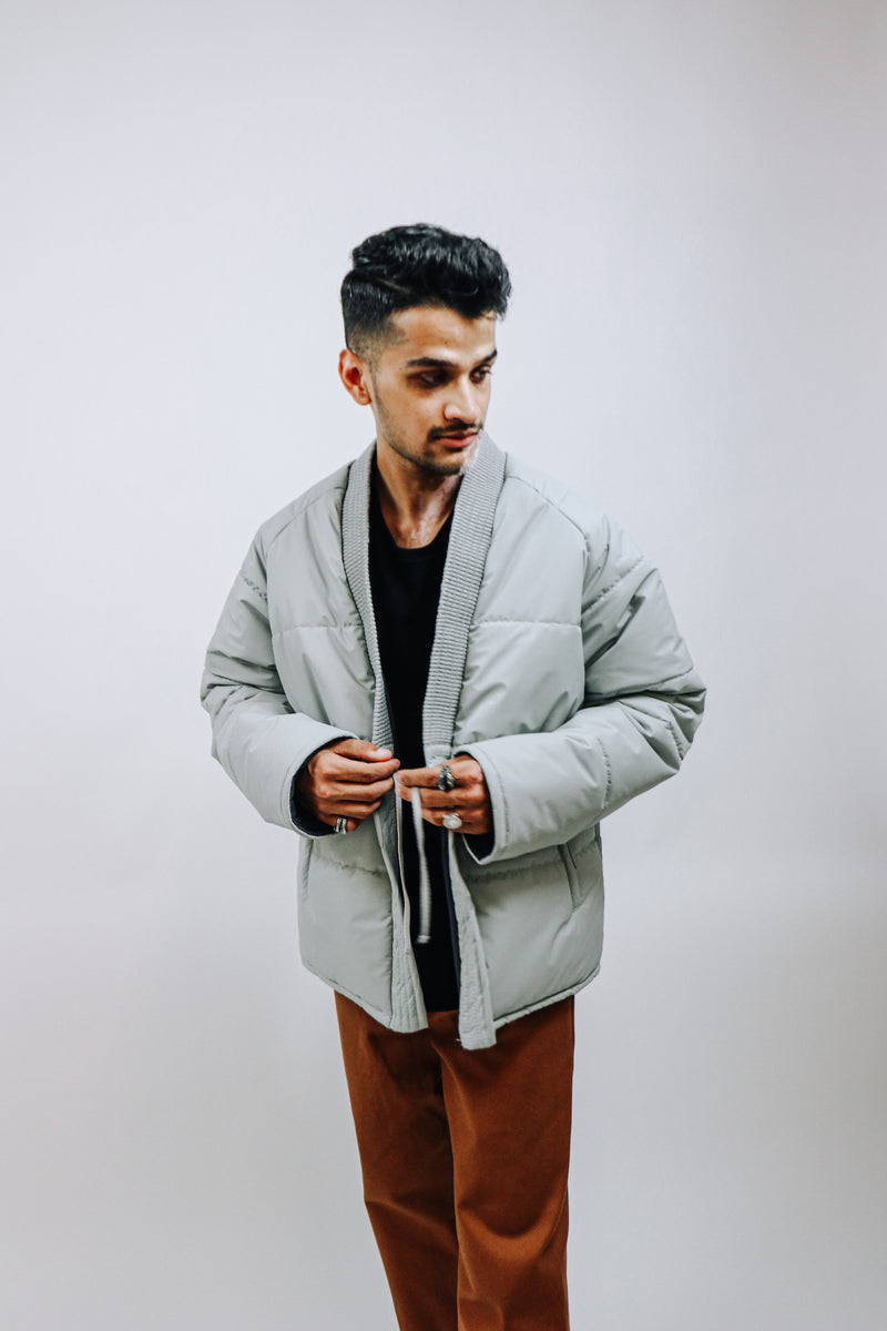 【14日までの限定出品】 PADDED ZIP UP KIMONO JACKET Kimono Puffer Jacket - Black | COOSH