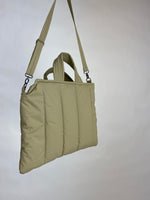 puffer tote with zipper