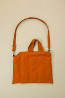 canvas puffer tote with zipper