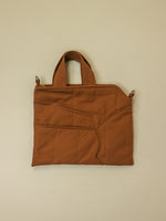 canvas puffer tote with zipper