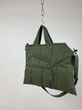 puffer tote with zipper