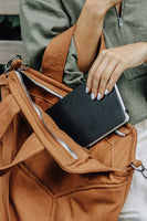 canvas puffer tote with zipper