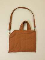 canvas puffer tote with zipper